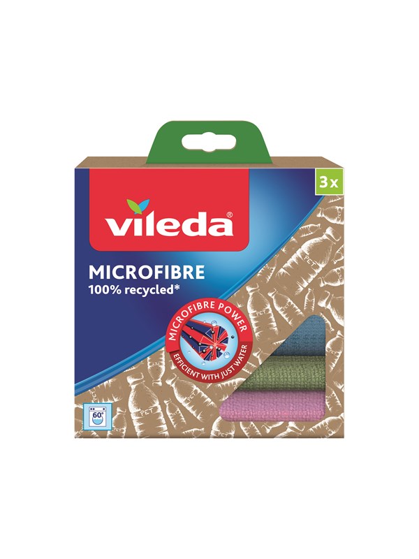 Vileda Microfiber Cloth 100% Recycled 3 pcs.