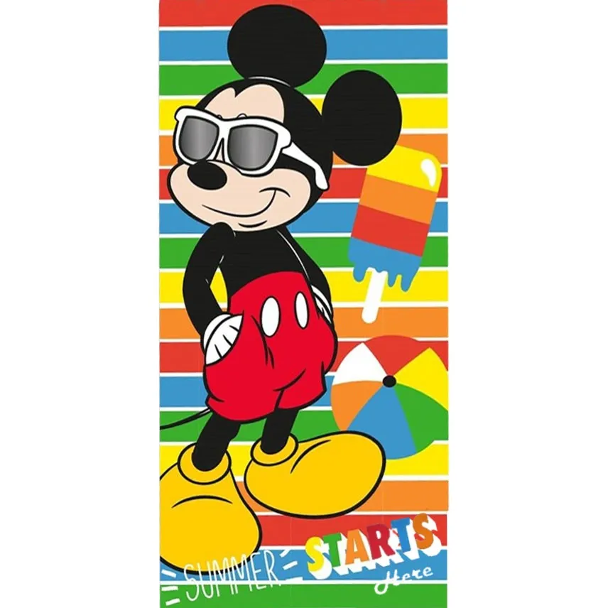 Mickey Mouse badehåndkle fra Disney, strandhåndkle 70x140 cm, sommertema