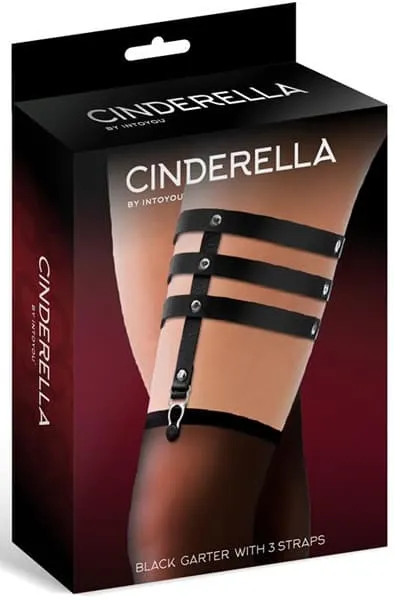 Cinderella Garter With 3 Straps Vegan Leather O/S Strømpebåndsholdere