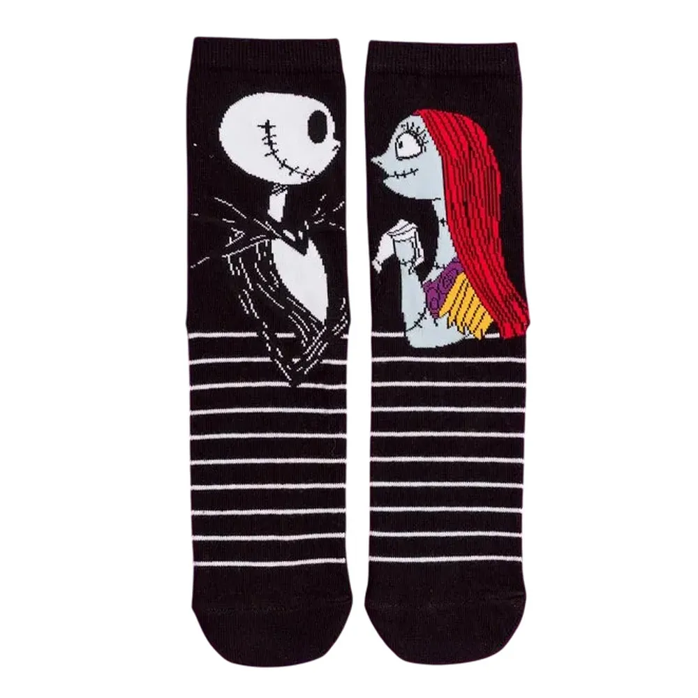 The Nightmare Before Christmas Unisex Adult Jack and Sally Crew Socks