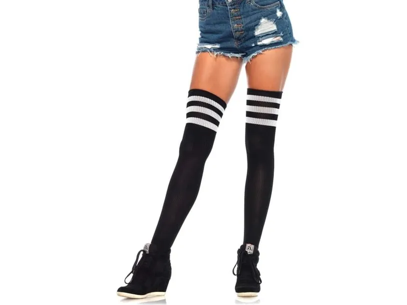Hvid stripet sorte athletic stockings