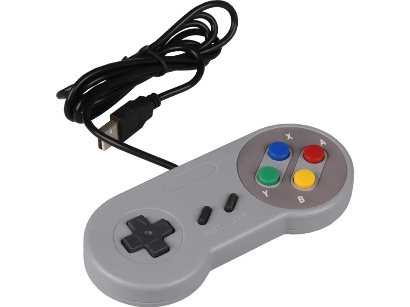 Joy-iT SBC-GAMEPAD-SNES, Gamepad, PC, Valg-knapp, Startknapp, Analog, Koblet med ledninger (ikke trådløs), USB 2.0
