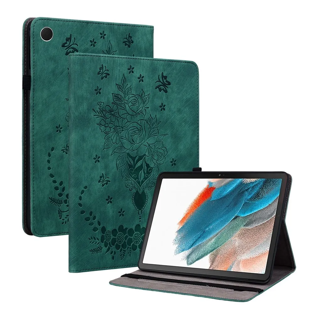 Til Samsung Galaxy Tab A11+ Deksel Med Roseblomst Preging -