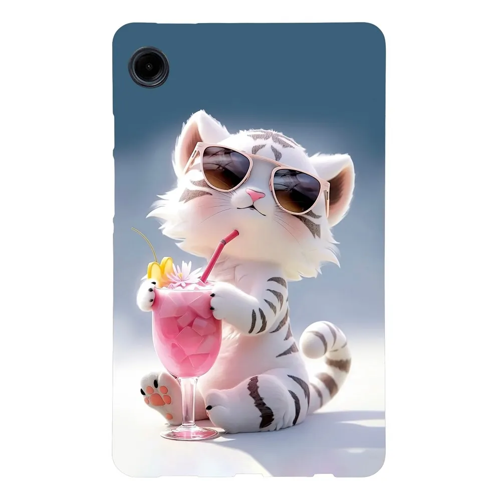 For Samsung Galaxy Tab A11 / A9 Etui Mønstertrykk Slankt TPU Beskyttende Nettbrettetui Tiger