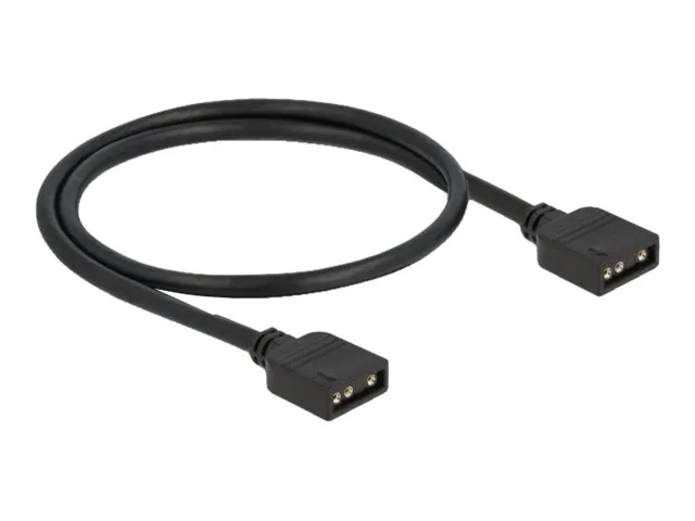 Delock - RGB LED-kabel - 3-stifts ARGB (hunn) til 3-stifts ARGB (hunn) - 5 V - 30 cm - svart
