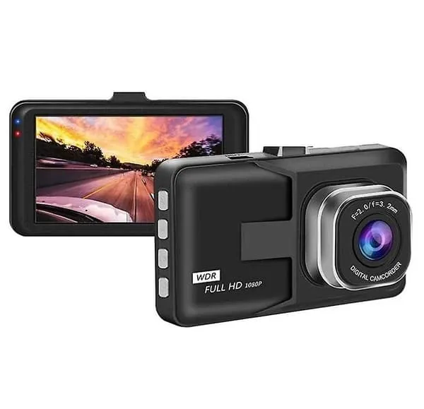 Dashcam Full HD 1080p med 3" skjerm, 120° vidvinkel, loop-optagelse, nattsyn, mikrofon - bilsikkerhetskamera