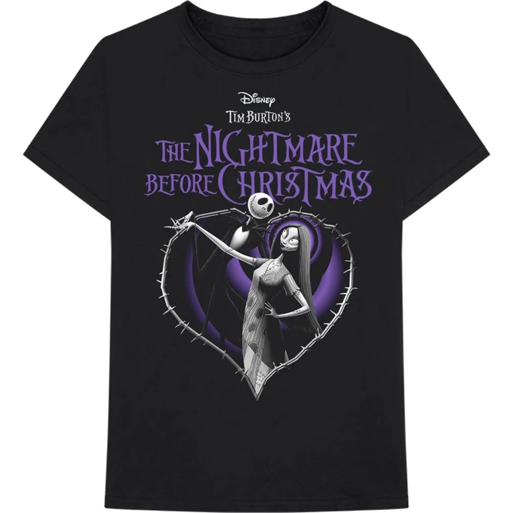 Disney Unisex T-Shirt: The Nightmare Before Christmas Purple Heart (X-Large)