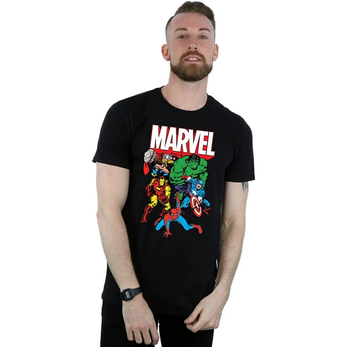 Marvel Mens Hero Group Cotton T-Shirt