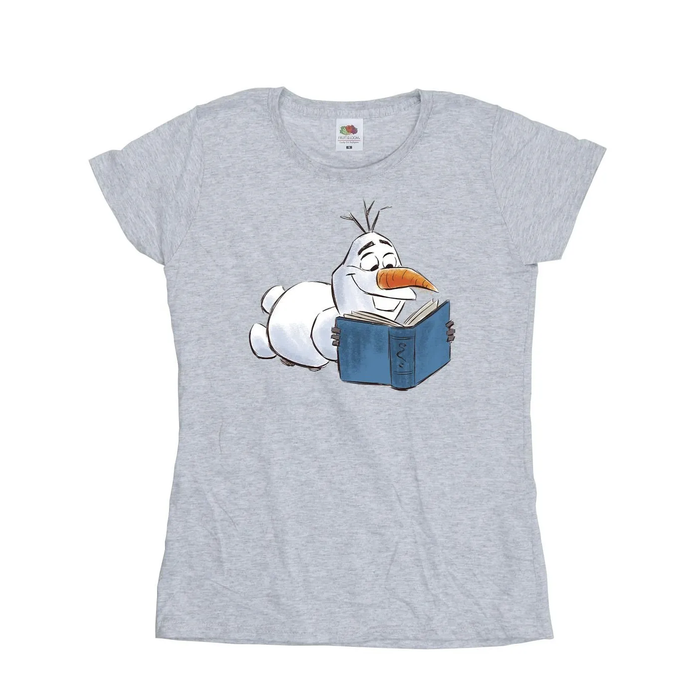 Disney Womens/Ladies Frozen Olaf Reading Cotton T-Shirt