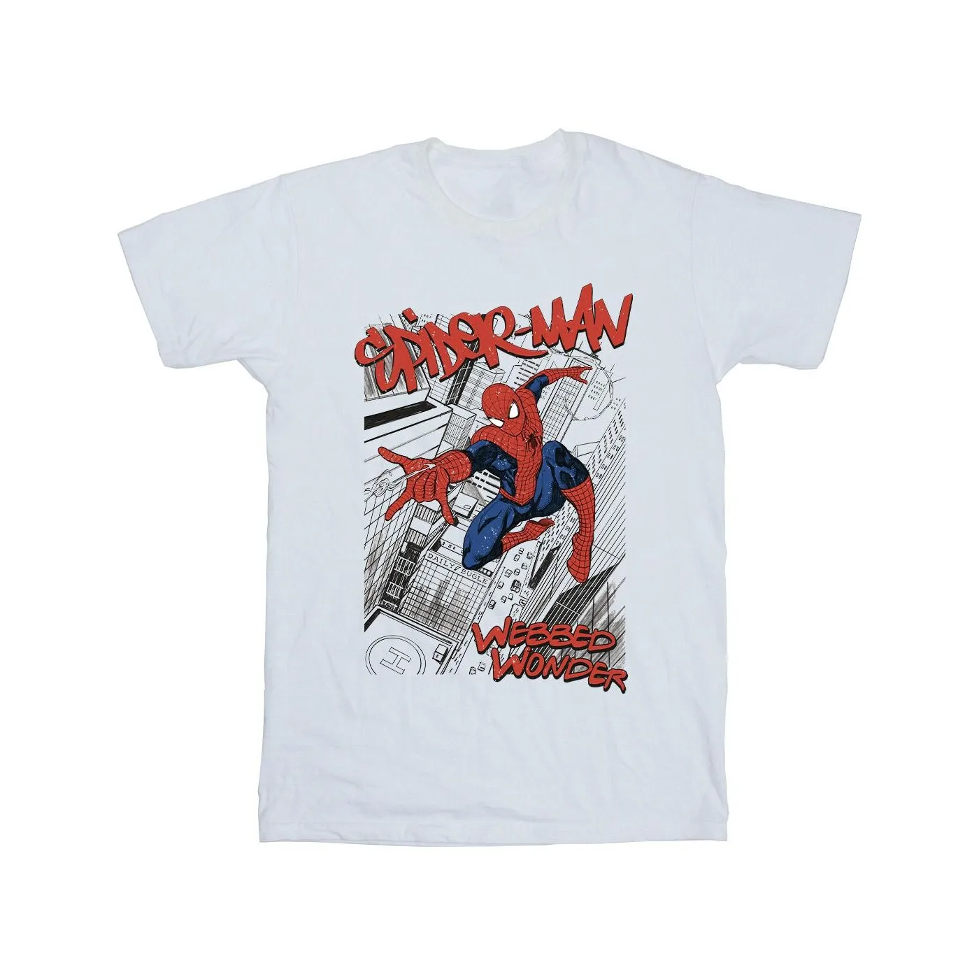 Marvel Mens Spider-Man Sketch City T-Shirt