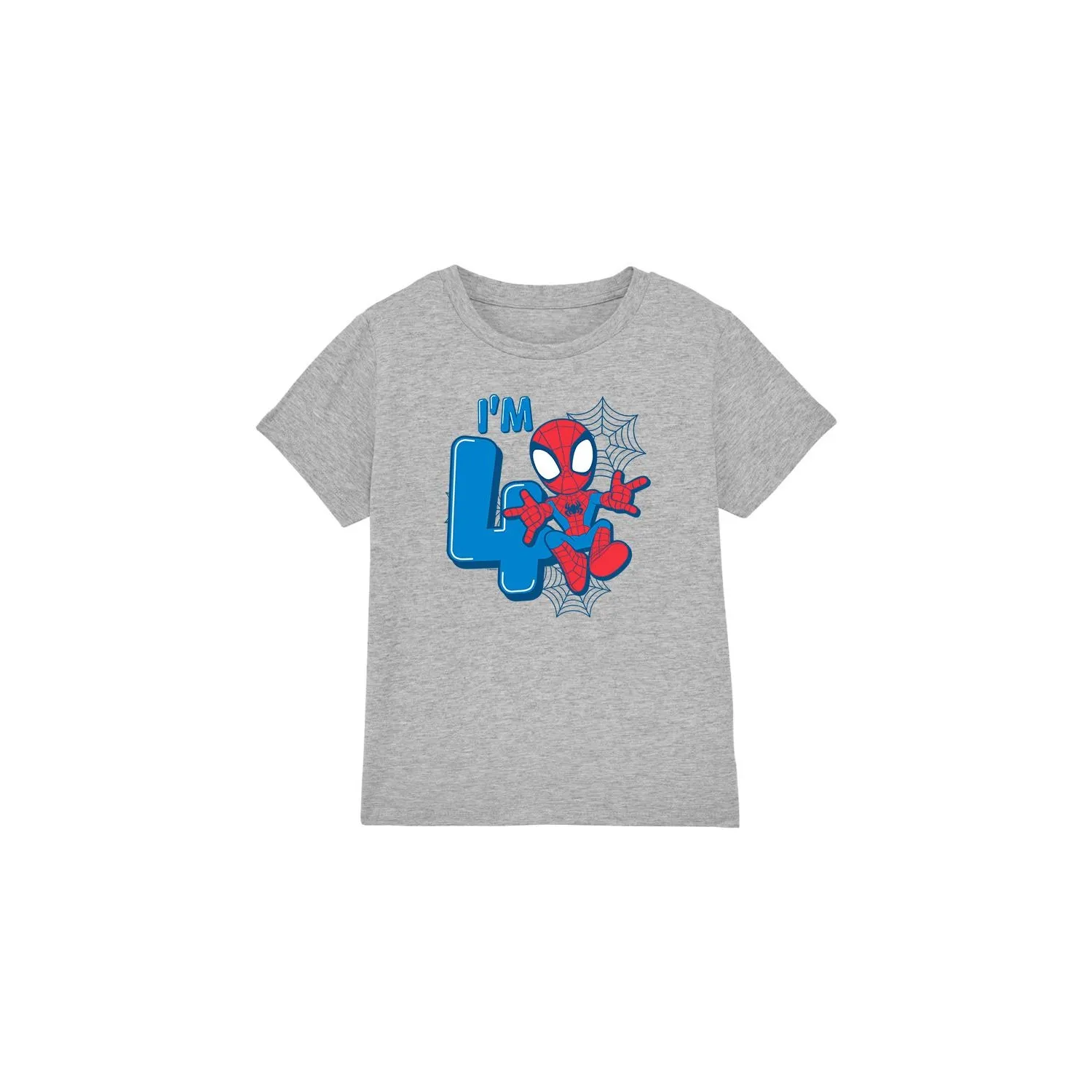 Spider-Man Childrens/Kids Cute Spidey 4th Birthday T-Shirt