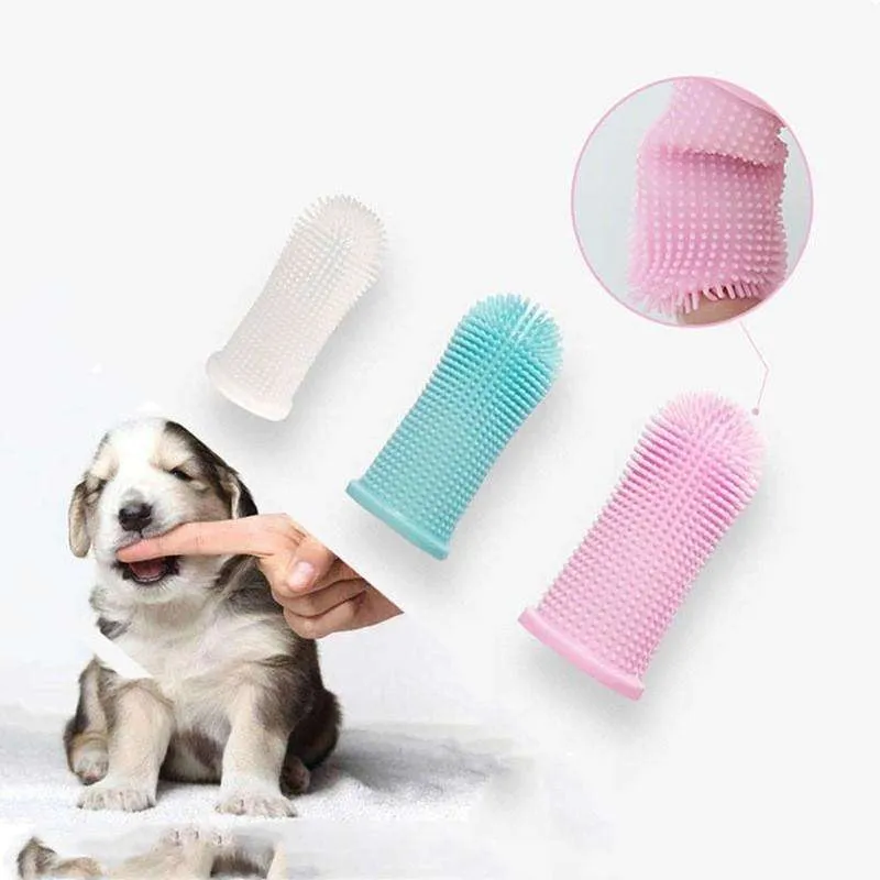 Hundetannbørste Pet Finger Tannbørste Tannrengjøring