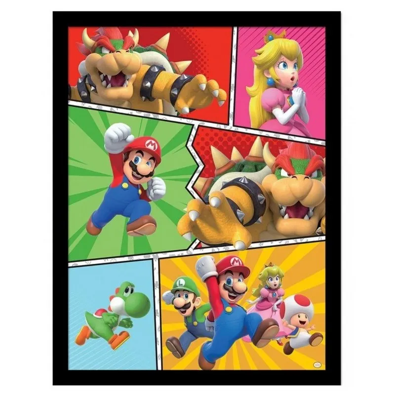 Super Mario Comic Strip Framed Print