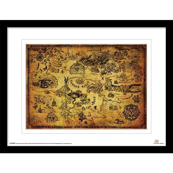 The Legend Of Zelda Hyrule Map Framed Art Print