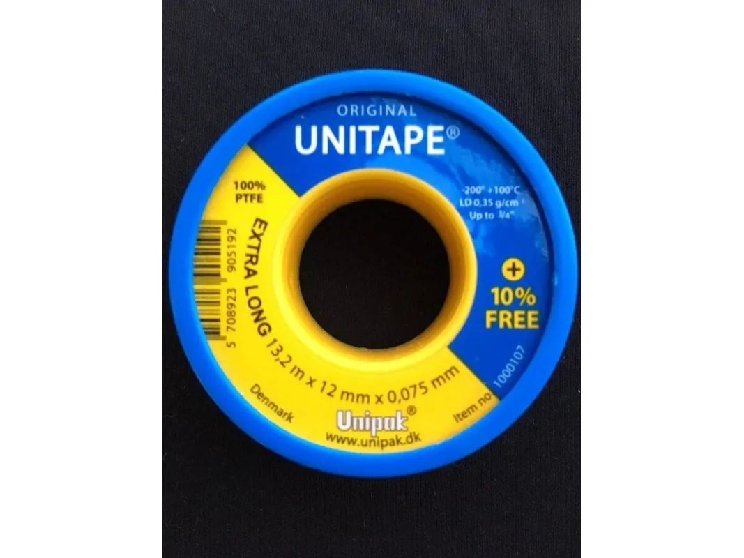 Unipak teflonbånd til VVS-installasjoner 12 mm x 13,2 m (13118)