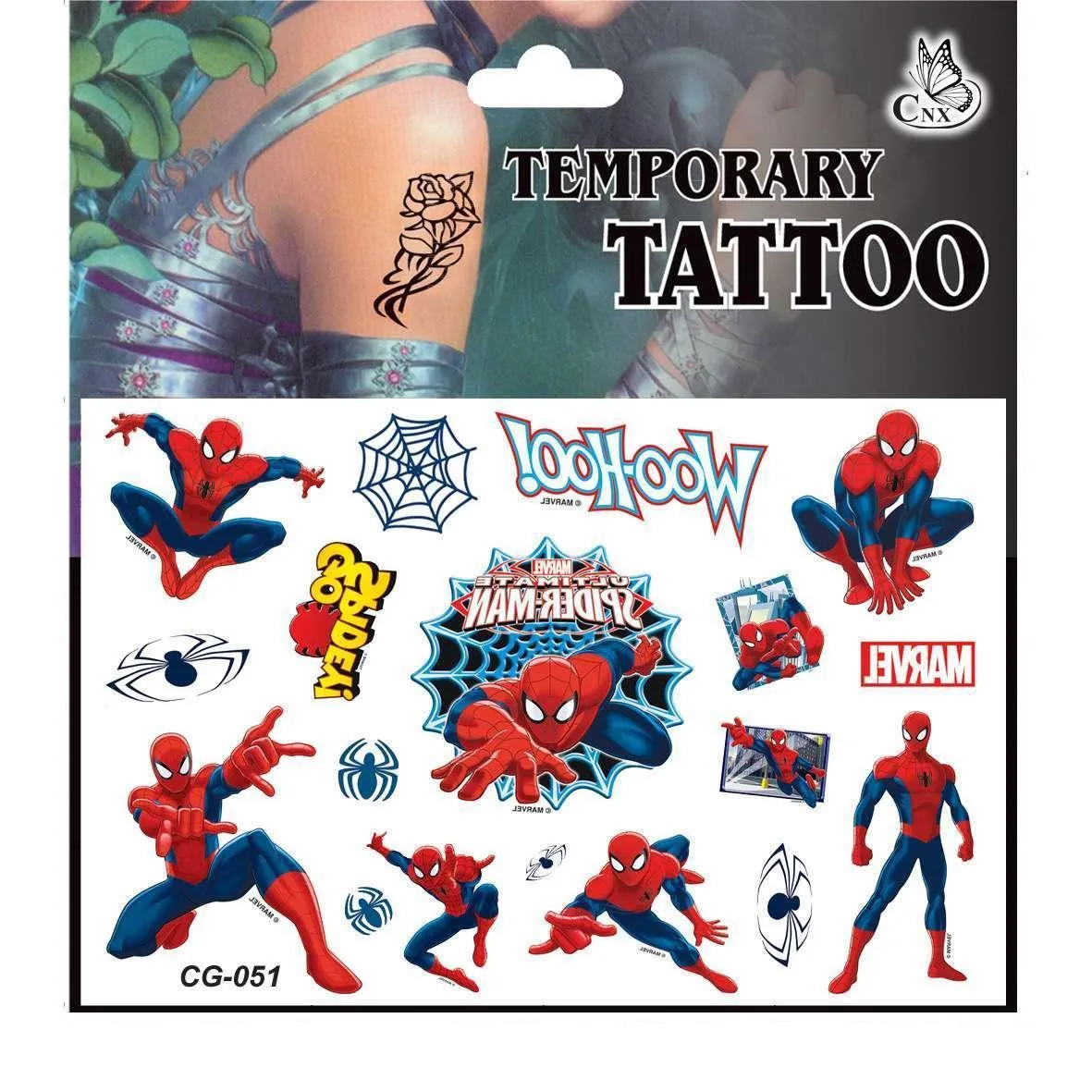 Spiderman-tatoveringer - 15 stk - Barnetatoveringer - Avengers