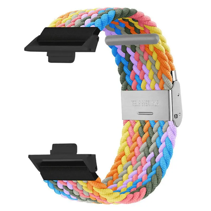 Flettet elastisk klokkereim til Huawei Watch Fit 4 - Light rainb