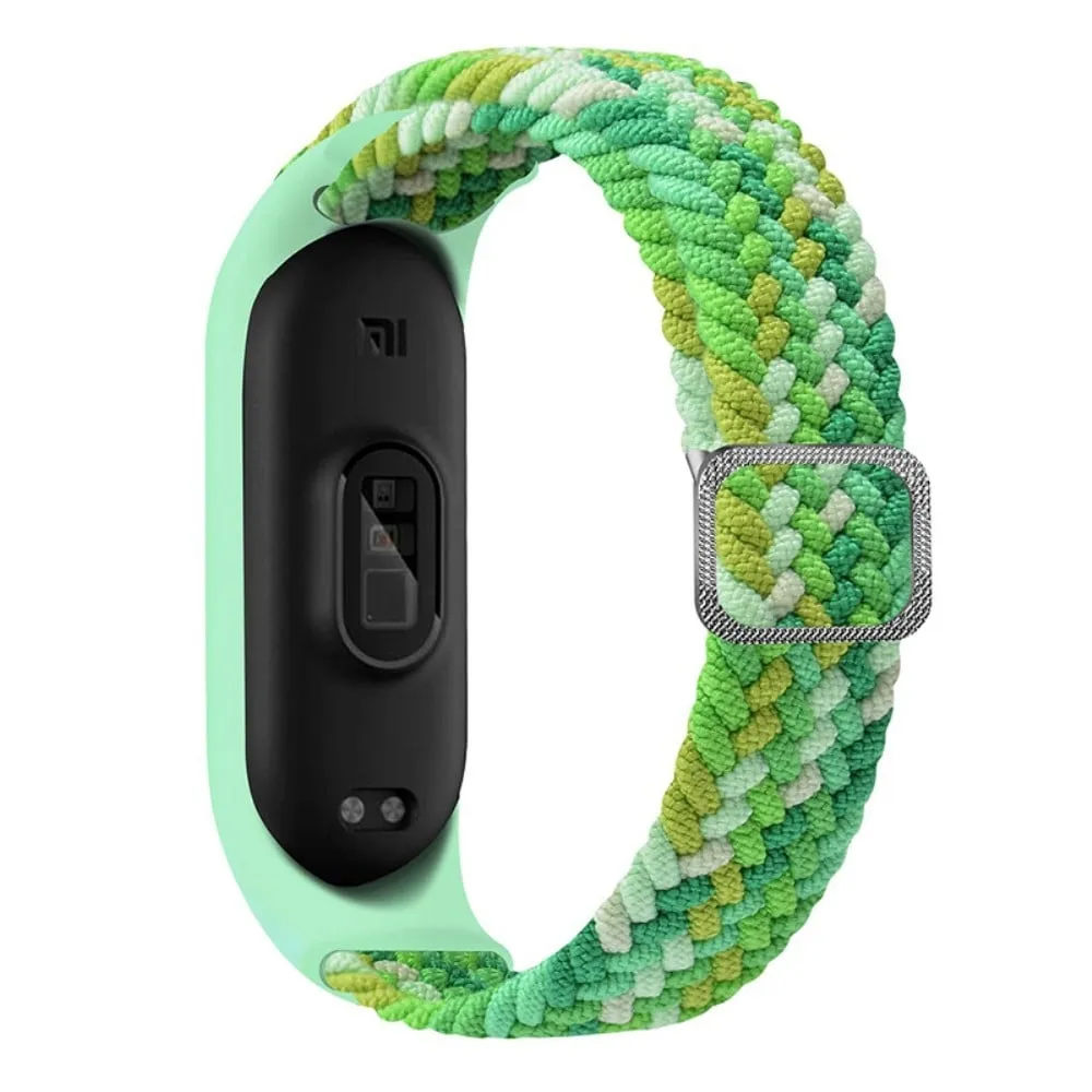 Xiaomi Mi Band 7 / 6 / 5 elastisk nylonklokkerem - Fargerik Grønn