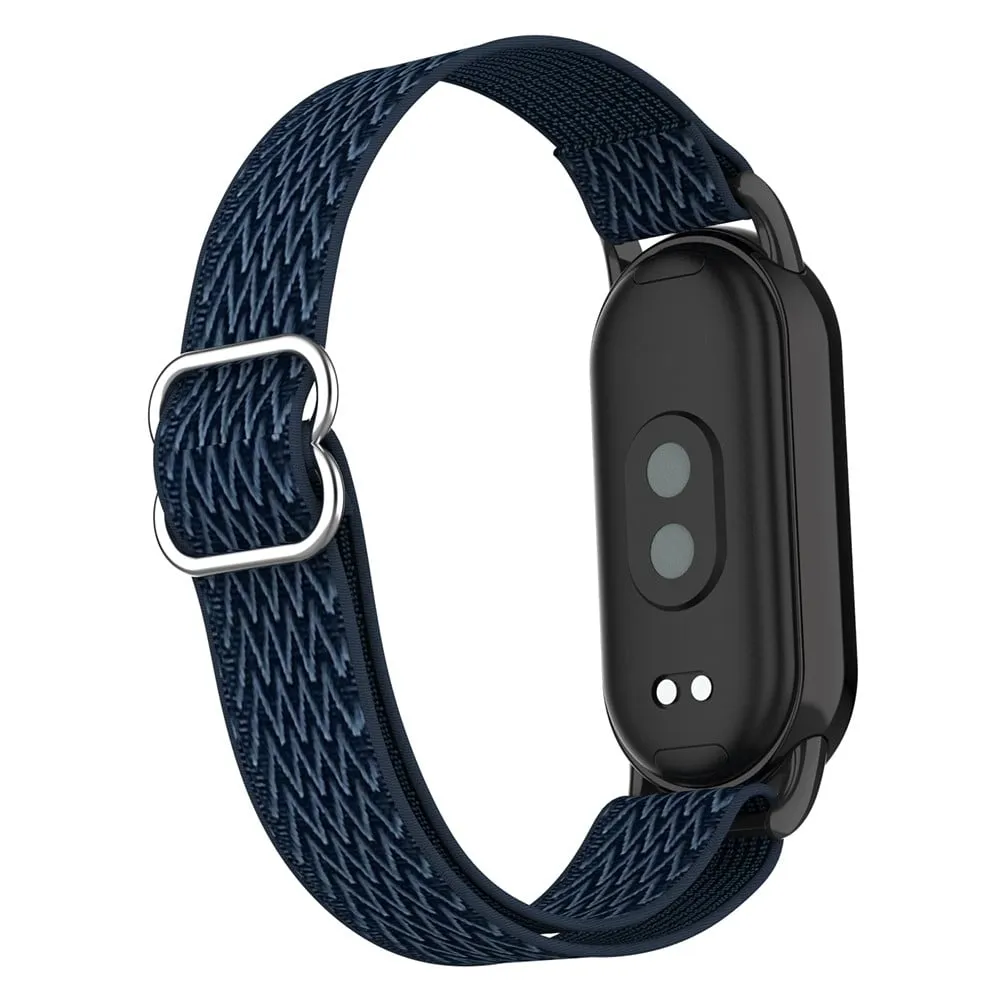 Xiaomi Smart Band 9 / 8 Nylon Wave Pattern Watch Strap Metal Clasp Justerbart armbånd - Midnattsblå