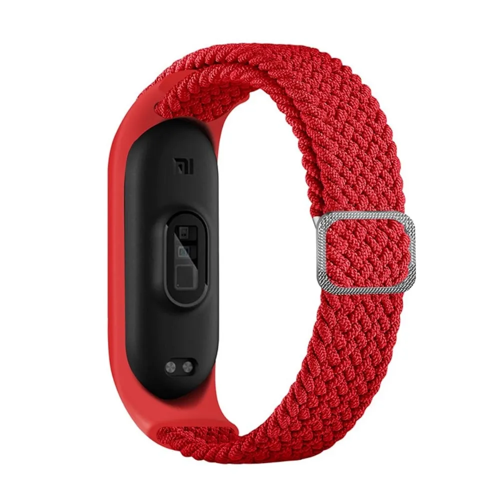 Xiaomi Mi Band 7 / 6 / 5 elastisk nylonklokkerem - Rød