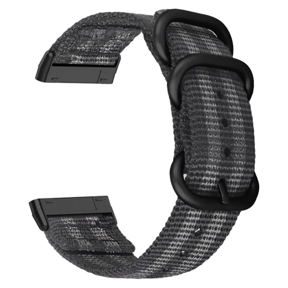 Fitbit Sense 2 / Versa 4 nylonklokkerem med svart spenne - Svart / Grå
