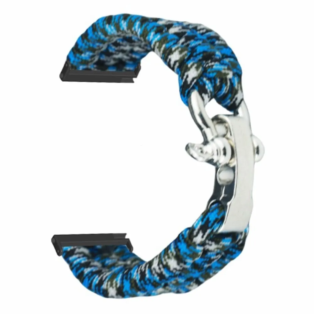 Suunto Spartan Sport Wrist HR Baro / Suunto 7 / Suunto 9 24mm Watch Band Braided Rope - Blå Kamuflasje