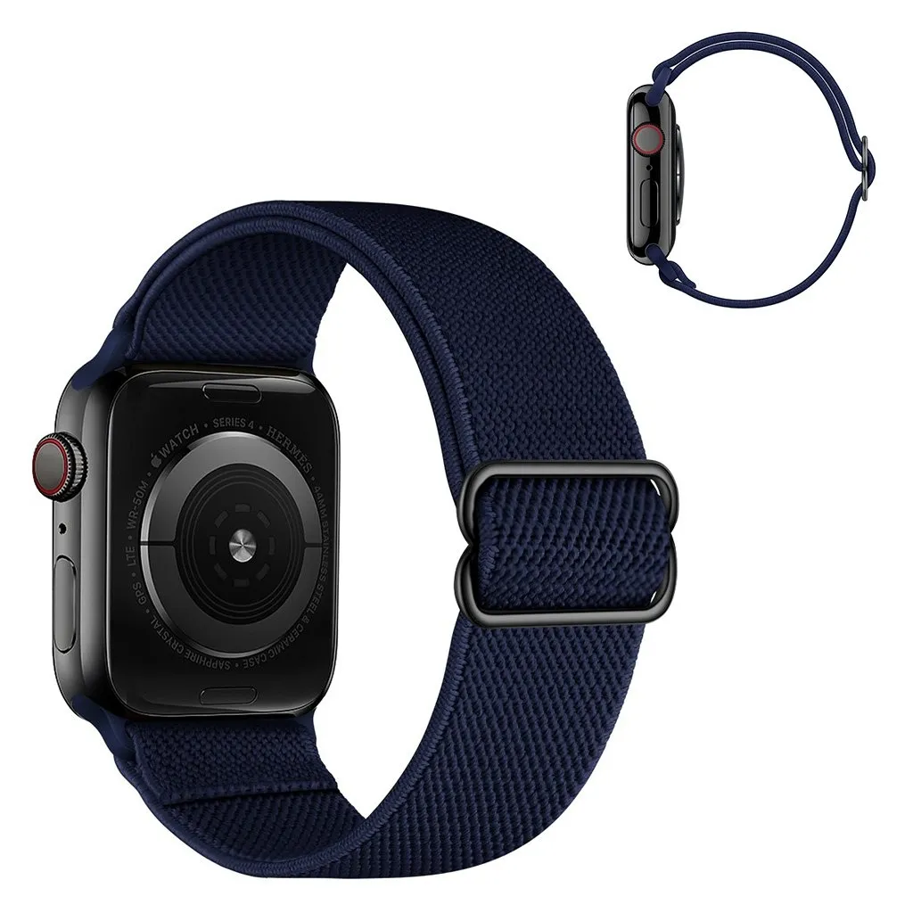 Apple Watch Series 6 / 5 44 mm nylonklokkebånd - Mørkeblå