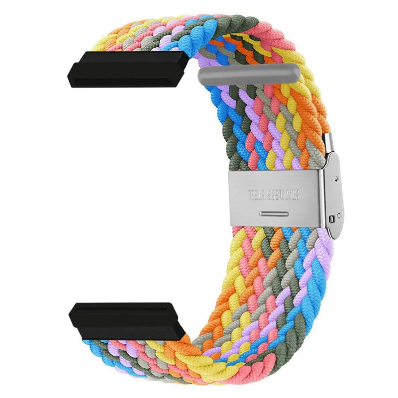 Flettet elastisk klokkereim til Fitbit Versa 4 - Light rainbow