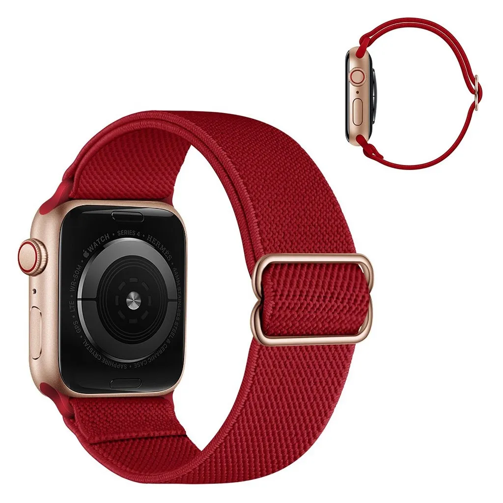 Apple Watch Series 6 / 5 44 mm nylonklokkebånd - Vinrød