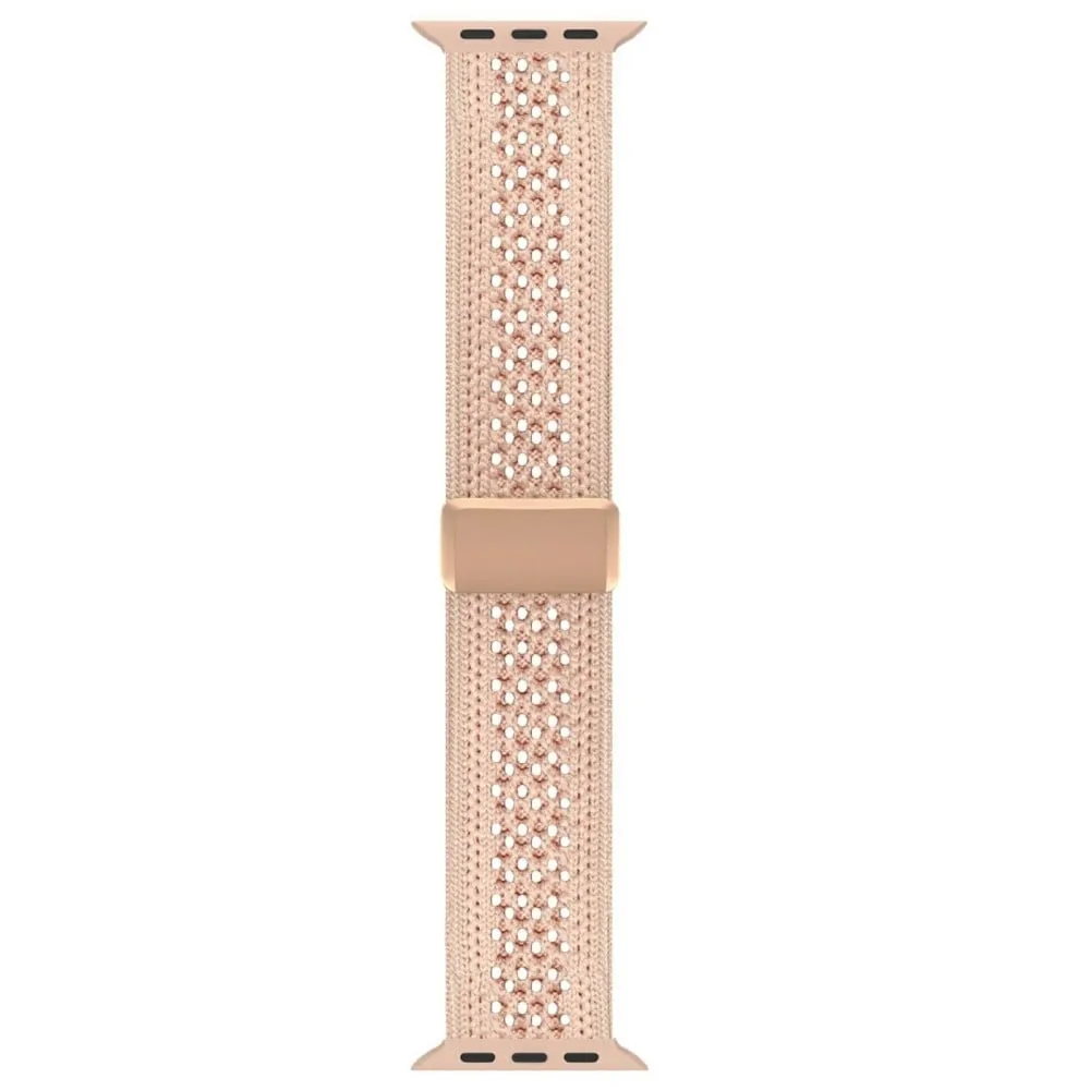 Magnetisk stropp Apple Watch Series 1-9 41 mm - 40 mm - 38 mm Nylonarmbånd - Rosa / Rose Gull
