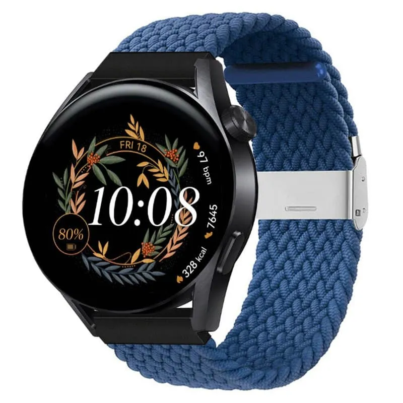 Flettet elastisk klokkereim til Huawei Watch GT3 (42mm) - BlÃ¥