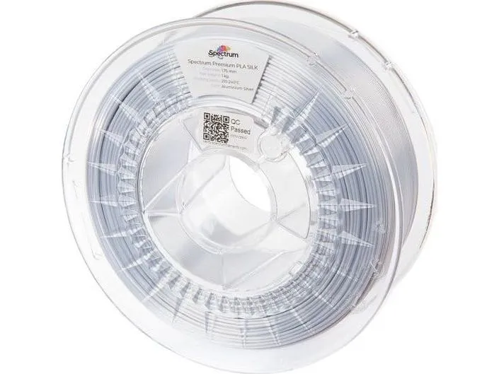 Spectrum 3D filament PLA Silk 175 mm aluminium silver/sølv 1 kg