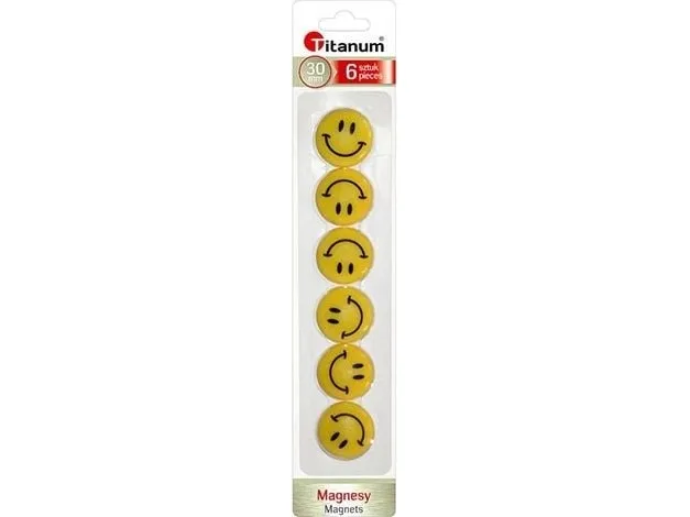 Titanum magneter til whiteboard 30 mm / 6 stk. smil