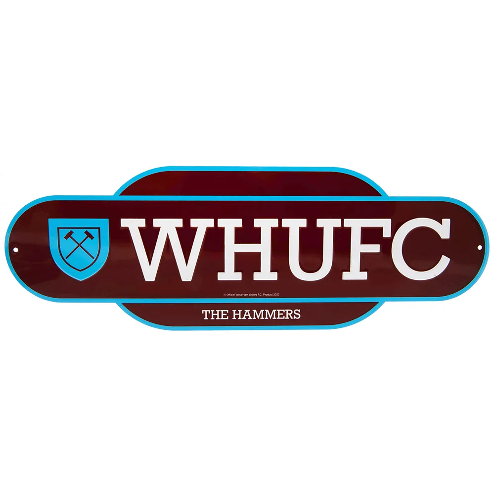 West Ham United FC Retro Hanging Sign