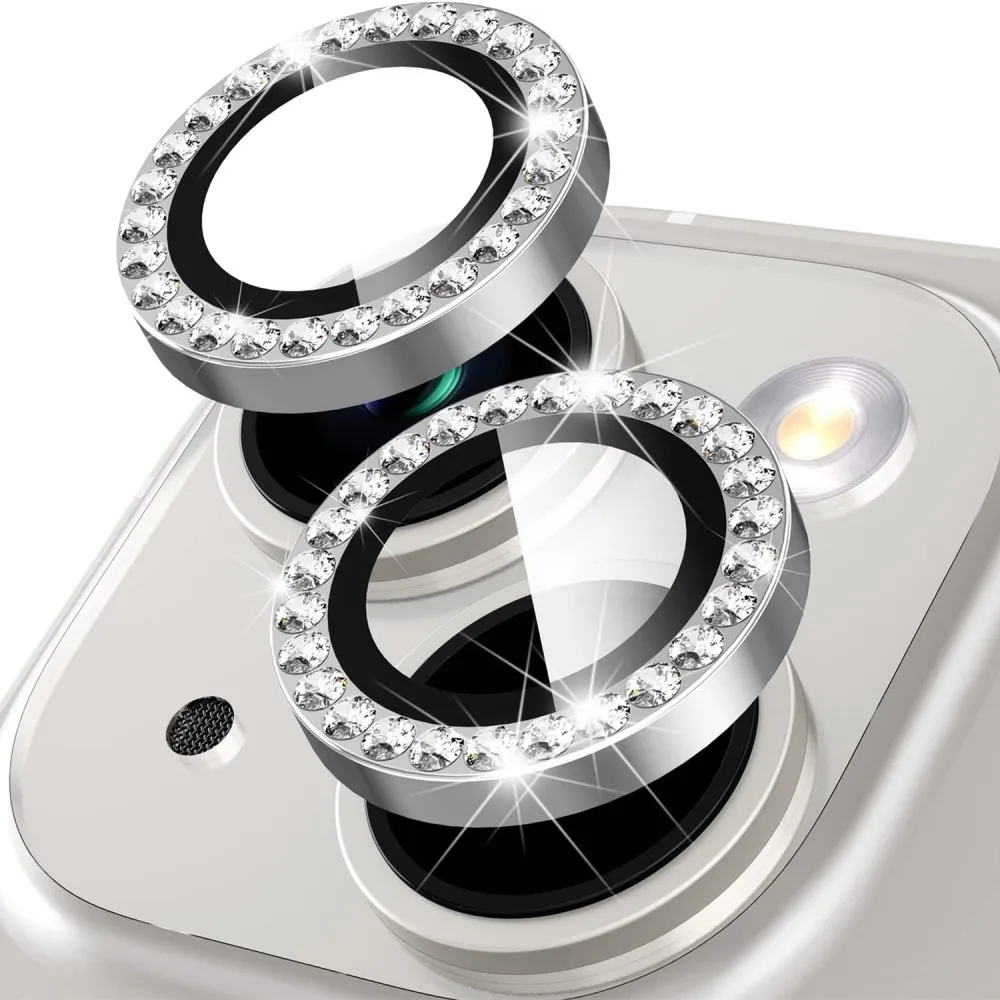 Kameralinse til iPhone 15/15 Plus Glitter