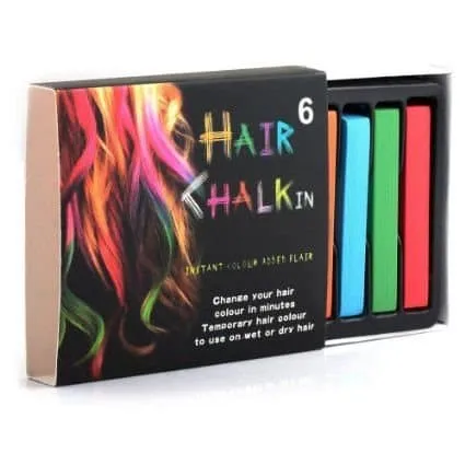Hårfargingskritt / Hair Chalk pakke med 6 hårkalk