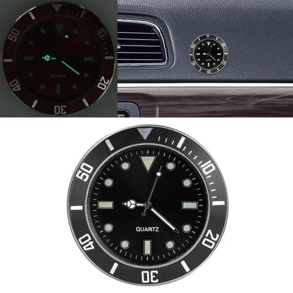 Analog bilklokke med opplyste visere - Svart