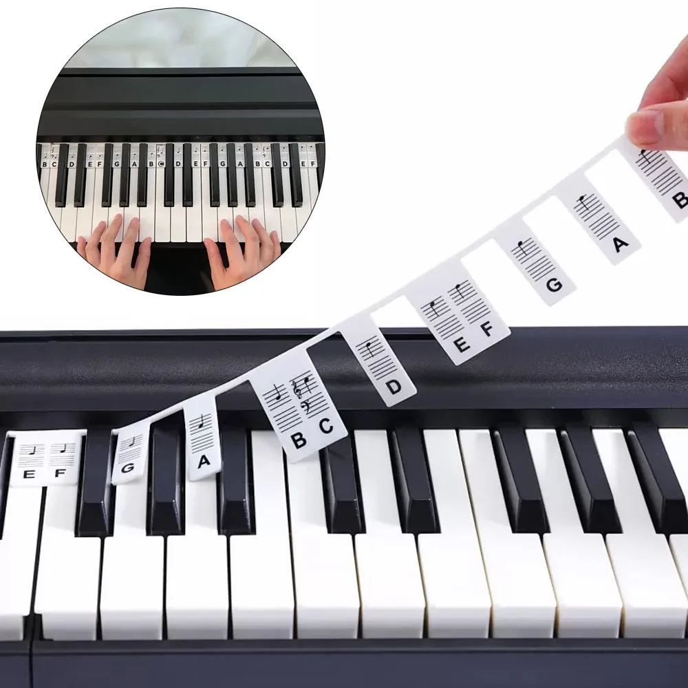 Avtakbare Etiketter for Piano / Keyboard - 61 tangenter