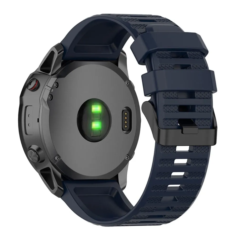 26 mm pustende klokkerem i silikon for Garmin-klokke - Marineblå
