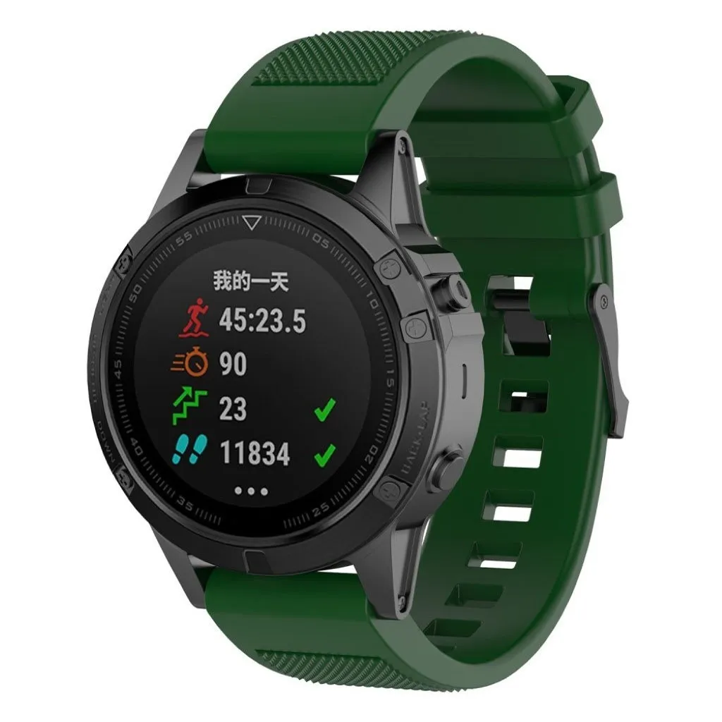 Garmin Approach S60 klokkereim av silikon med tvill tekstur - svart grønn
