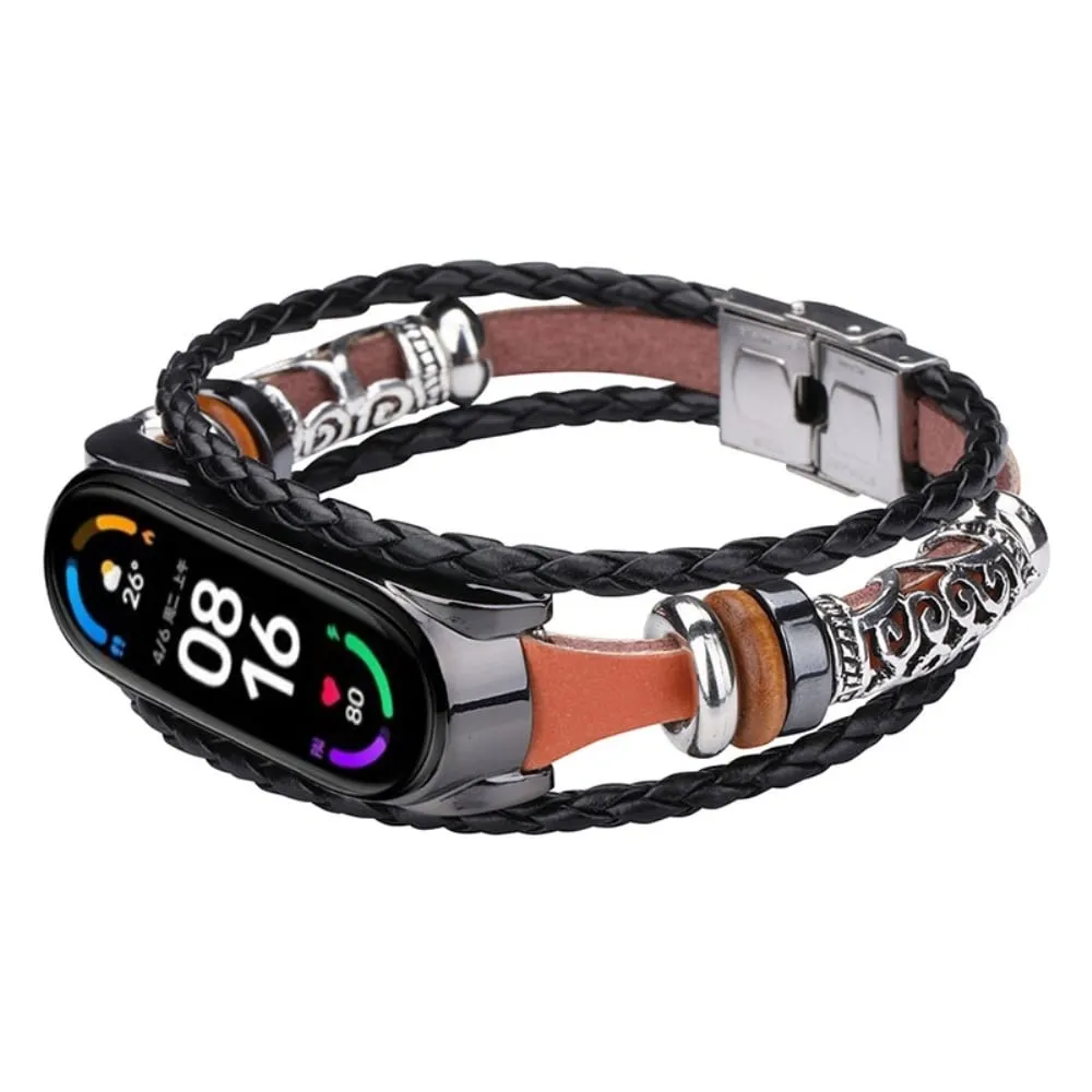 Xiaomi Mi Smart Band 6 / 5 klokkerem i retrostil - Brun / Svart