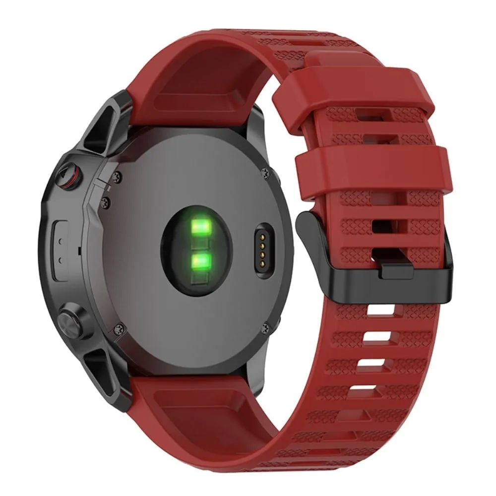 22 mm Garmin Forerunner 945 / Fenix 6 / 5 klokkerem i silikon - Rød