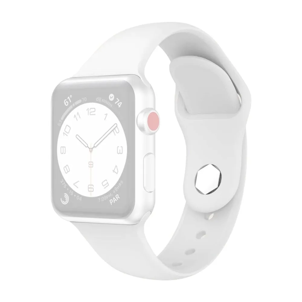 Apple Watch Series 8 (45 mm) silikonrem med sekskantet knott - Hvit