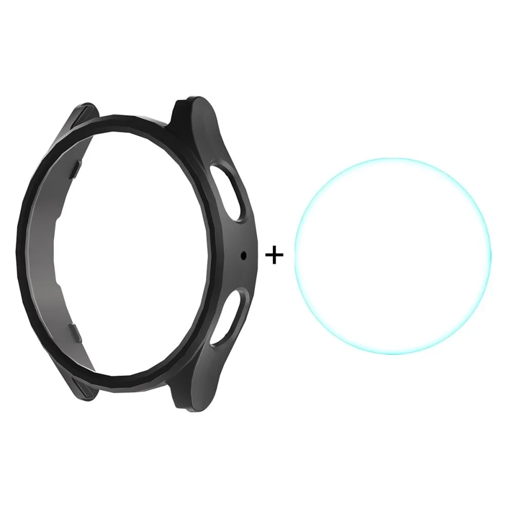 ENKAY HAT PRINCE Samsung Galaxy Watch7 44 mm støtsikkert urdeksel med 0,2 mm 9H skjermfilm - Svart