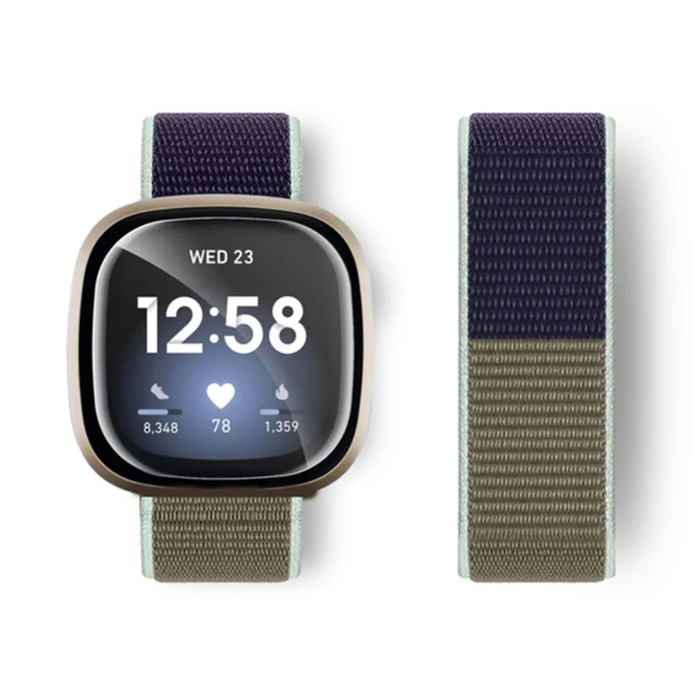 Fitbit Sense / Versa 3 nylonrem - Khaki
