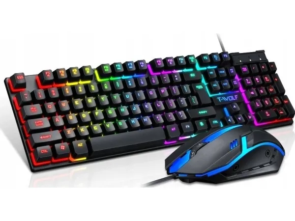 Extralink Gaming Set TF200 2in1 | tastatur + mus | LED bakgrunnsbelysning - US Keyboard layout