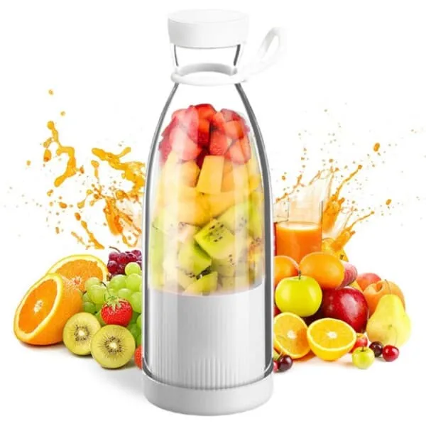 Bærbar mikser - bærbar oppladbar smoothie blender hvit