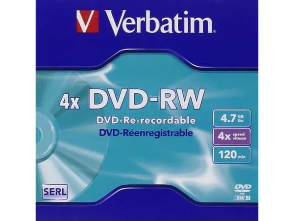 Verbatim DVD-RW 4,7 GB 4X matt sølv smykkeskrin - 43285