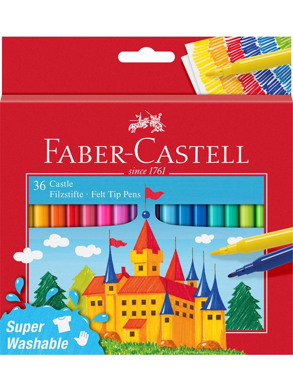 Faber-Castell Fibre-tip pen Castle Cardboardbox 36pc.