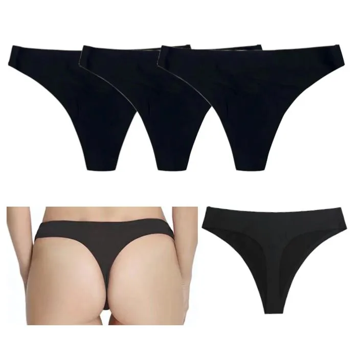 3-pakning sømløs usynlig thong - Thongs -